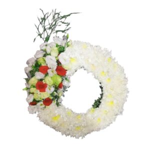 Corona Premium de condolencias de Rosas y Lisanthius