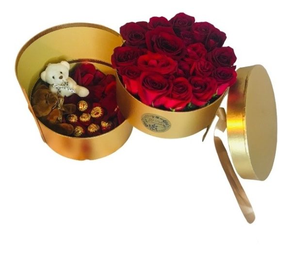 Box Dúplex De Rosas, Bombones Y Ositos De Peluche - Imagen 3