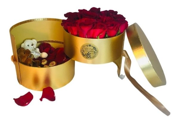 Box Dúplex De Rosas, Bombones Y Ositos De Peluche - Imagen 6