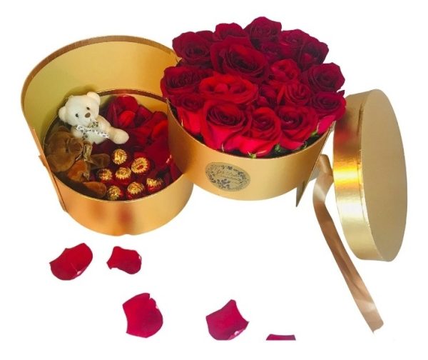 Box Dúplex De Rosas, Bombones Y Ositos De Peluche - Imagen 5