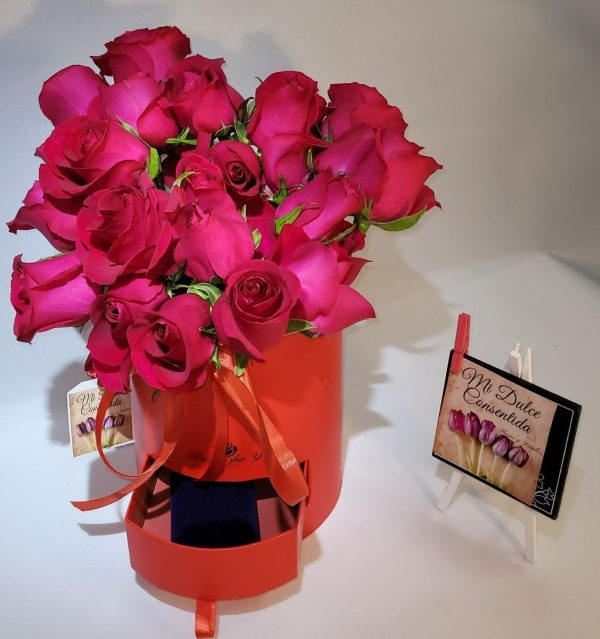 20 Rosas En Box Con Bombones - Imagen 2