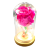 Capsula Rosa Natural Fucsia Preservada con luces led - Imagen 3